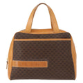 Celine Vintage Macadam Handbag Canvas And Leather Brown Canvas Handbag (Authentic  )