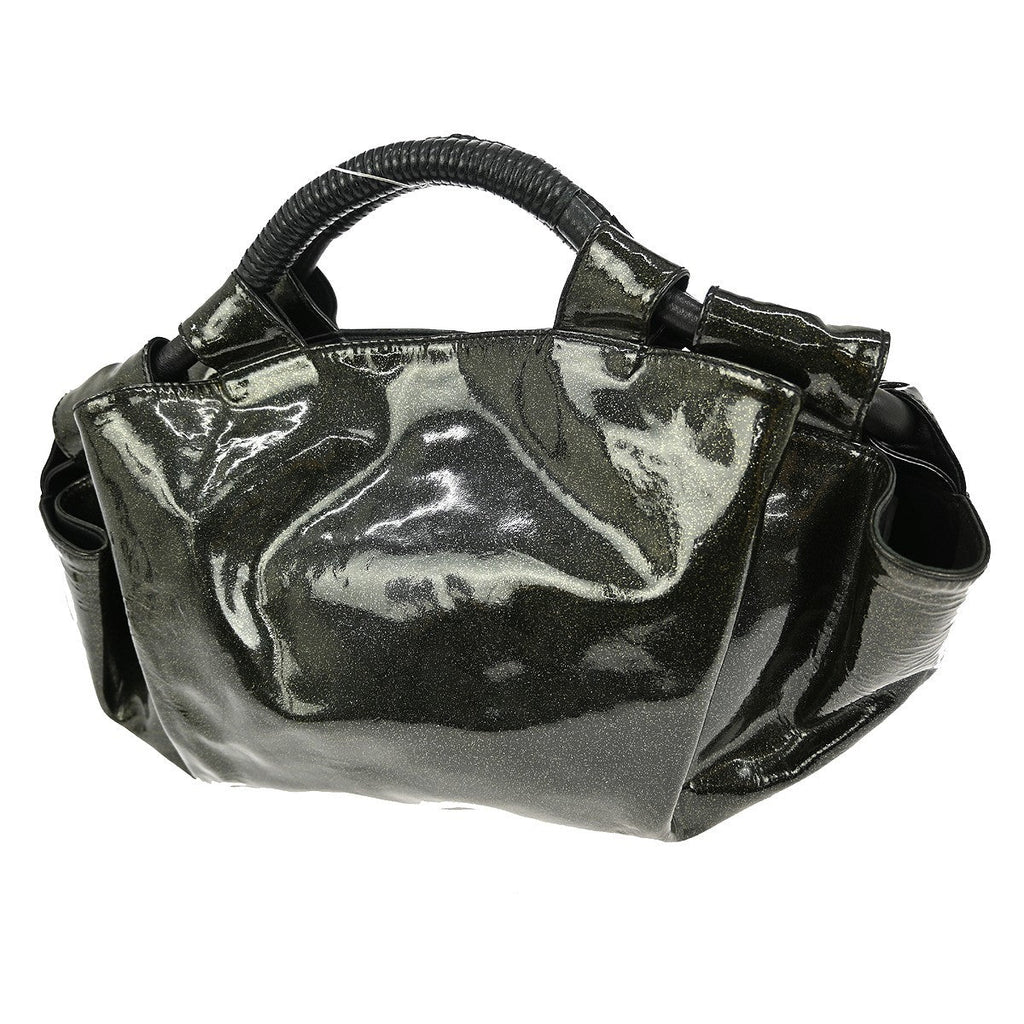 Loewe Anagram Logo Nappa Aire Hand Bag Patent Leather Black Patent_Leather Handbag ( )