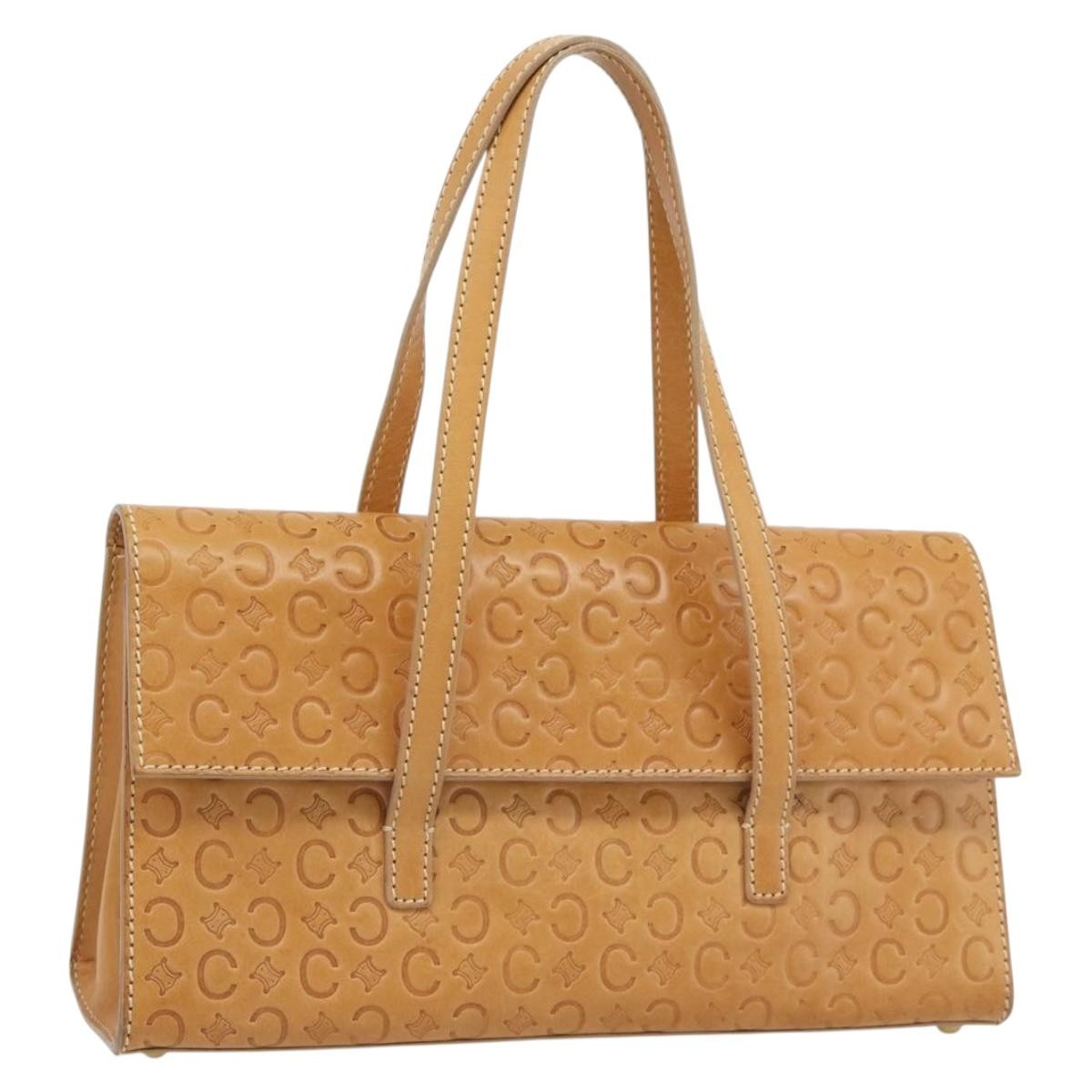 Celine C Macadam Handbag Canvas Beige Canvas Handbag ( )