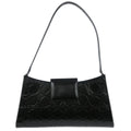 Salvatore Ferragamo Gancini Handbag Leather Black Leather Handbag (Authentic  )