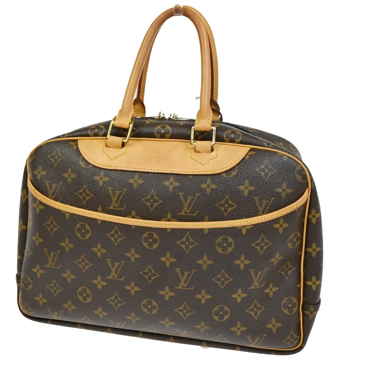 Louis Vuitton Deauville Handbag Monogram Canvas Brown Canvas Handbag ( )