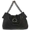 Chanel Flap Shoulder Bag Leather Black Leather Handbag ( )
