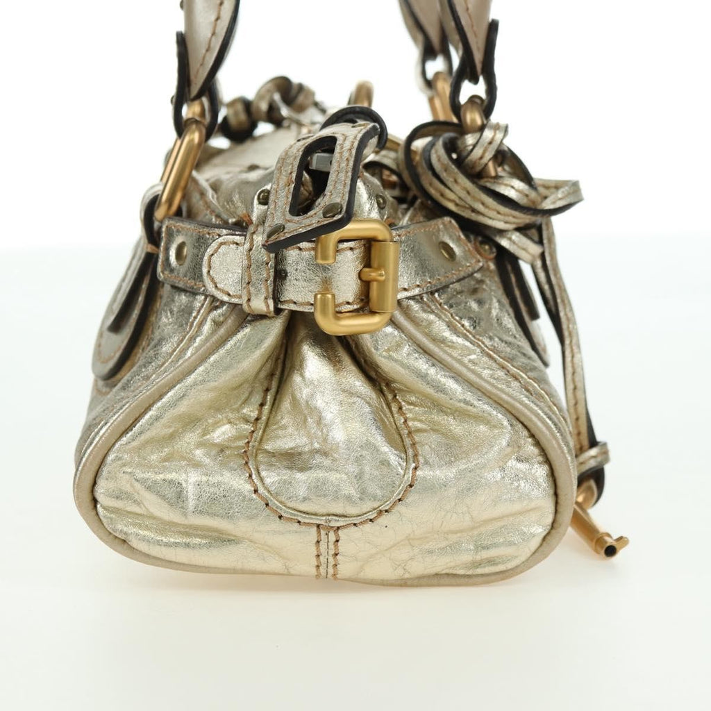 Chloe Paddington Lock Handbag Leather Gold Leather Handbag ( )