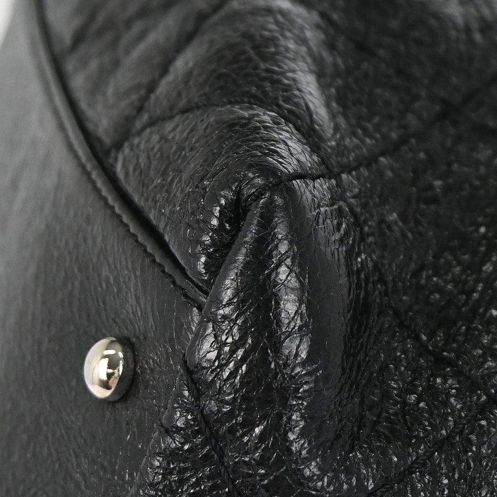 Chanel On The Road Drawstring Bucket Bag Quilted Leather Black Calfskin Handbag ( )