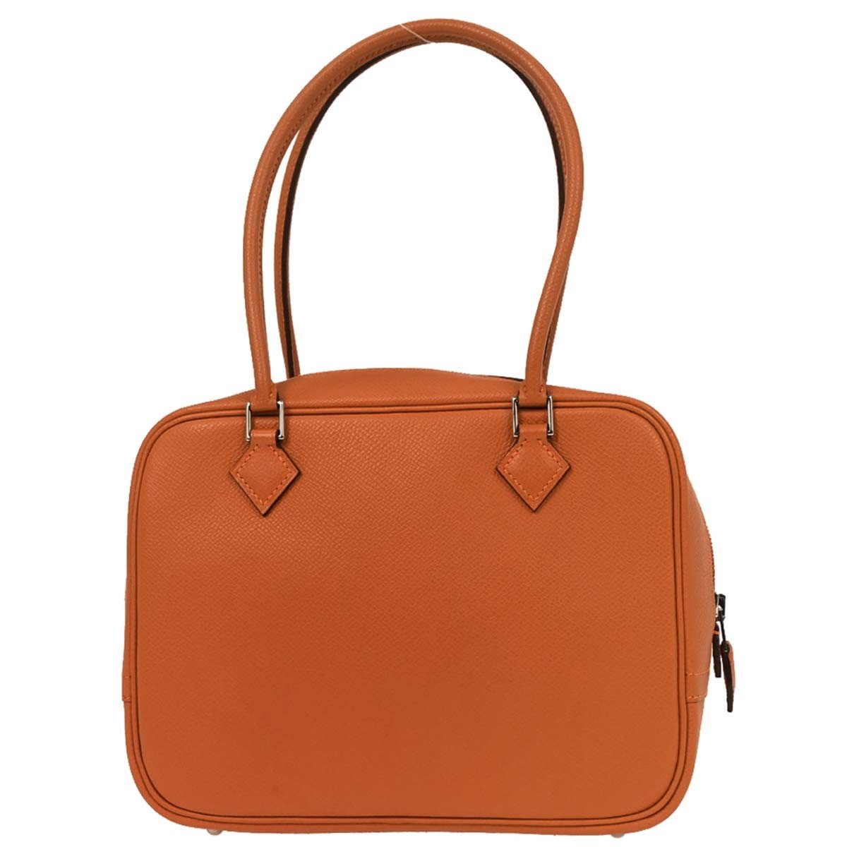Hermes Plume Bag Epsom Orange Leather Handbag (Authentic  )