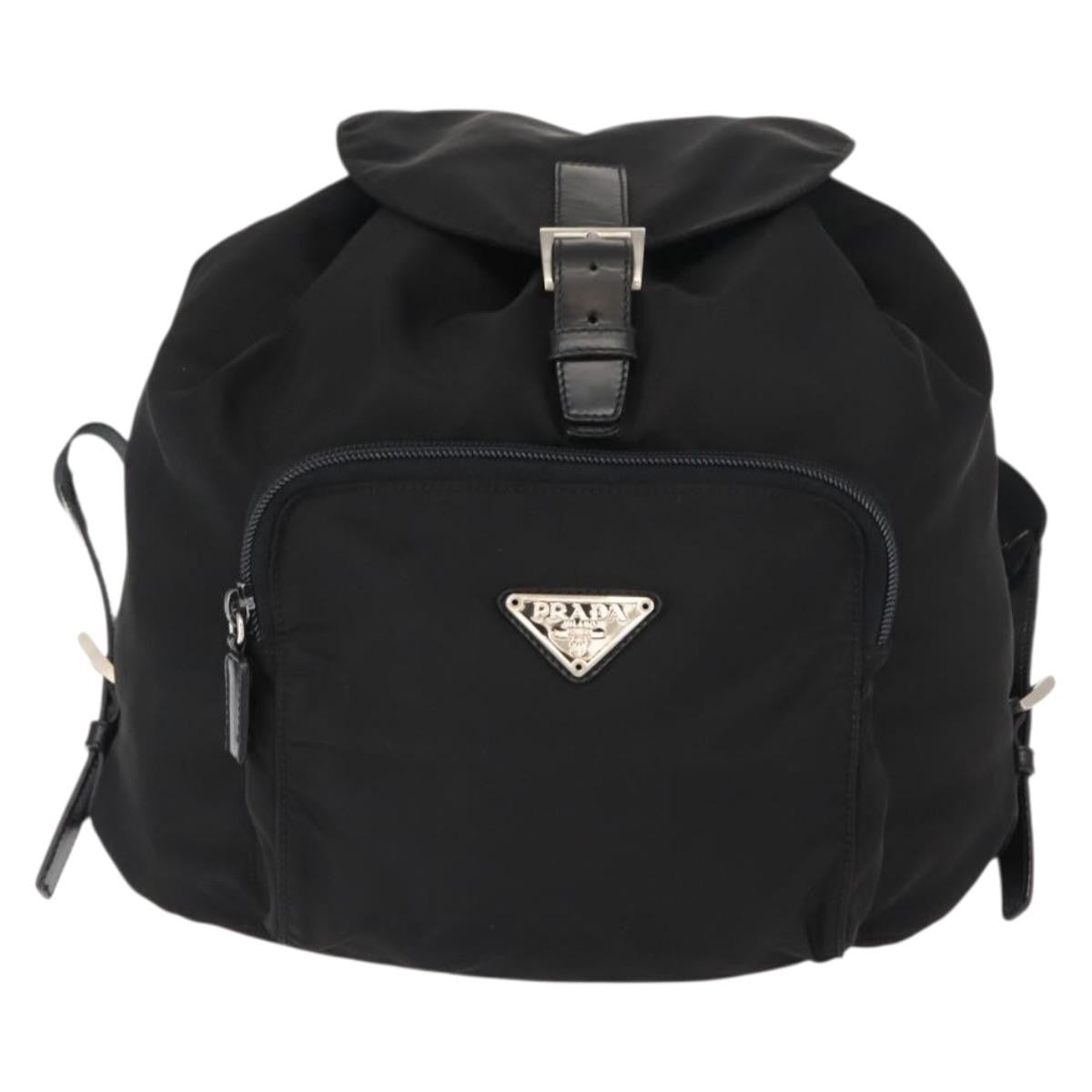 Prada Front Pocket Backpack Tessuto Black Nylon Backpack Bag (Authentic  )
