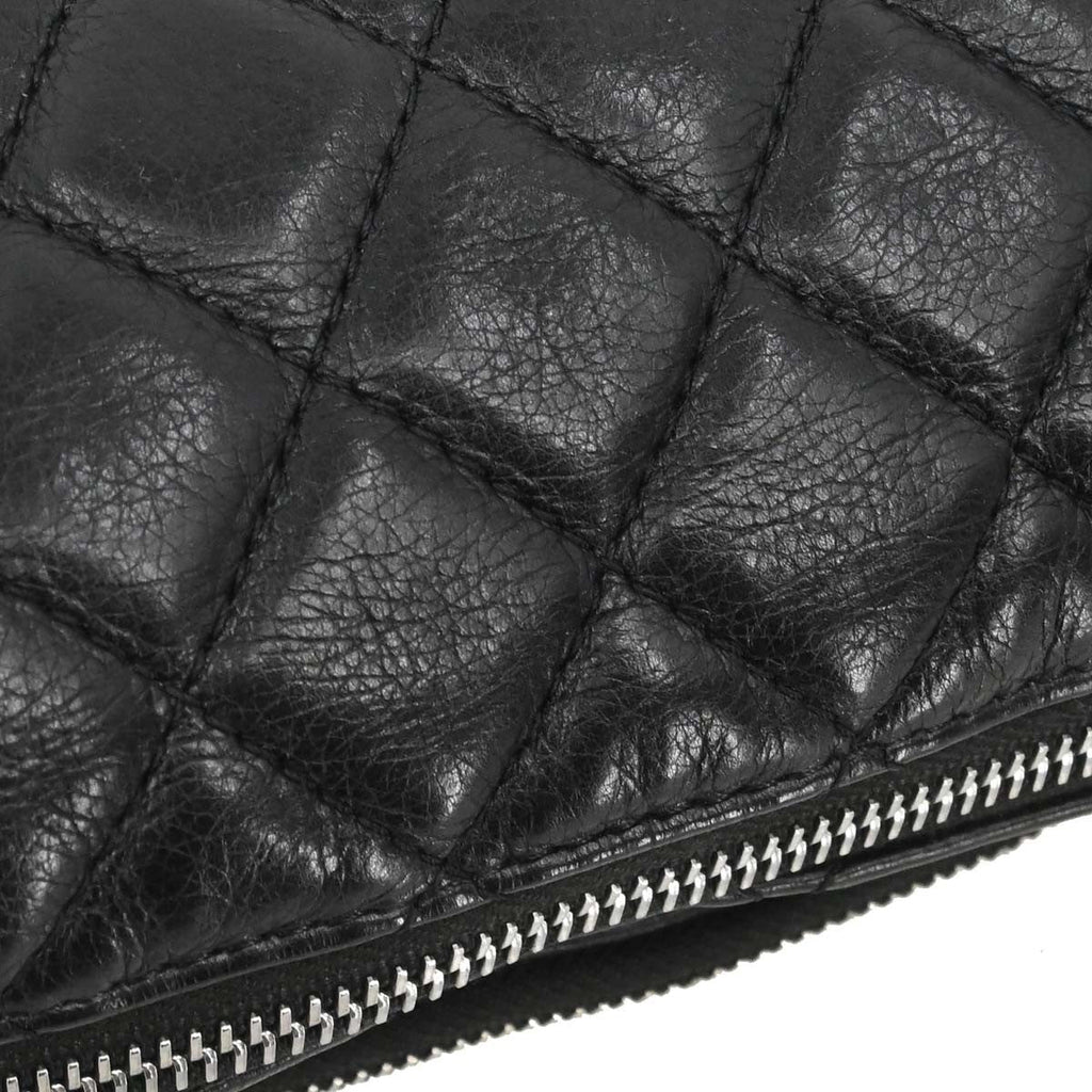 Chanel Bum Bag Leather Black Leather Handbag ( )