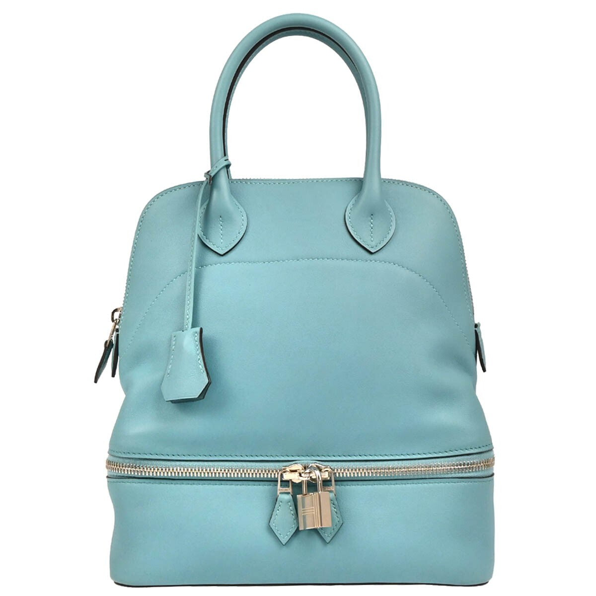 Hermes Bolide Secret Bag Swift Blue Leather Handbag (Authentic  )