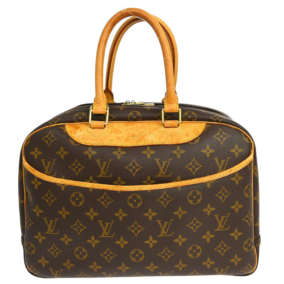 Louis Vuitton Deauville Handbag Monogram Canvas Brown Canvas Handbag ( )