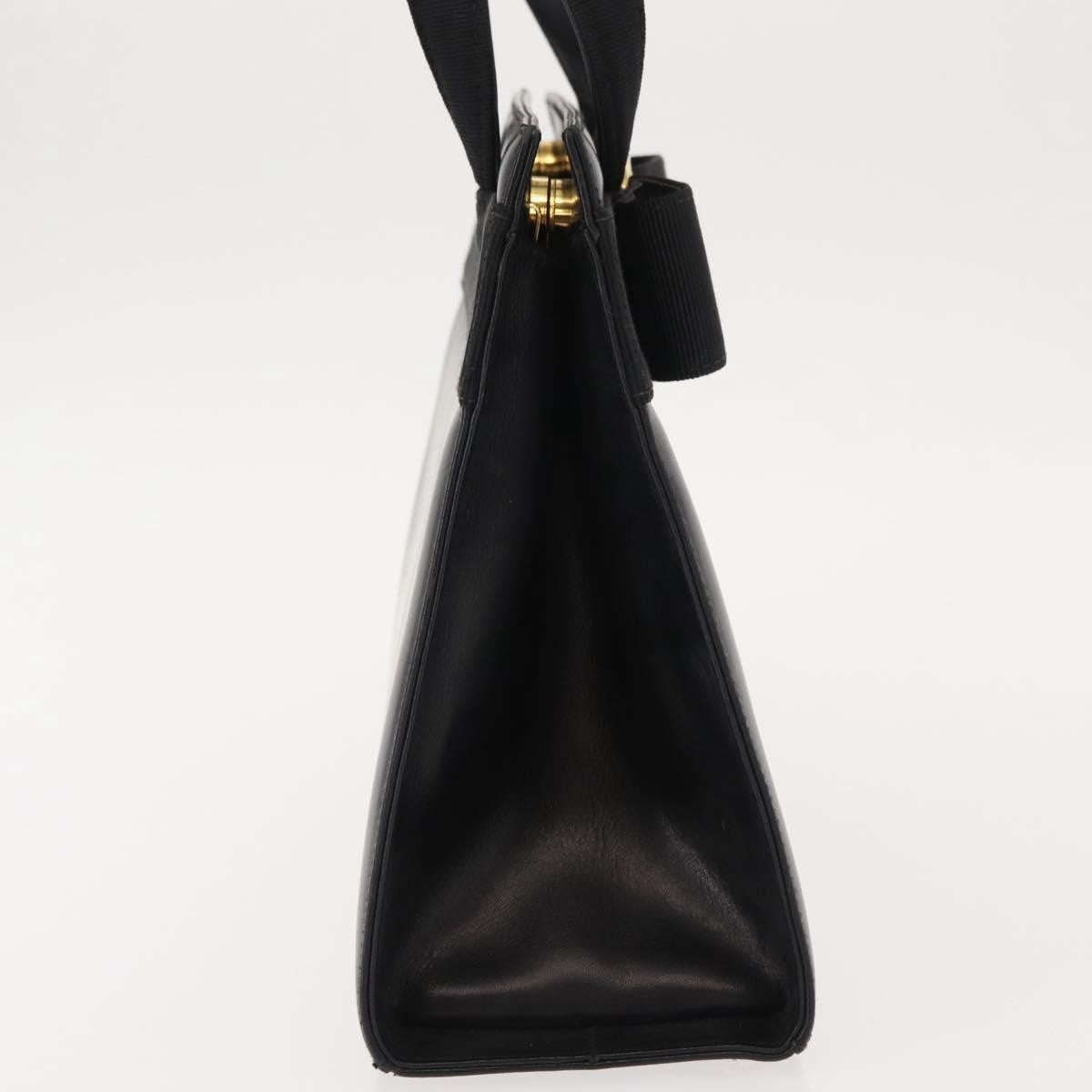 Salvatore Ferragamo Vala Handbag Leather Black Leather Handbag (Authentic  )
