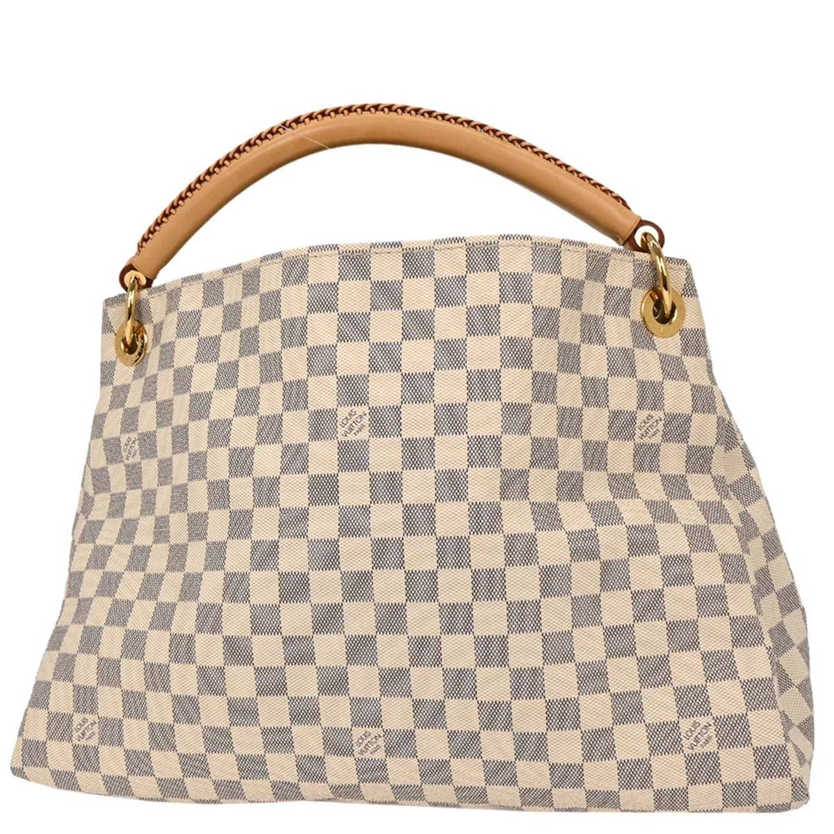 Louis Vuitton Artsy Handbag Damier White Canvas Handbag (Authentic  )