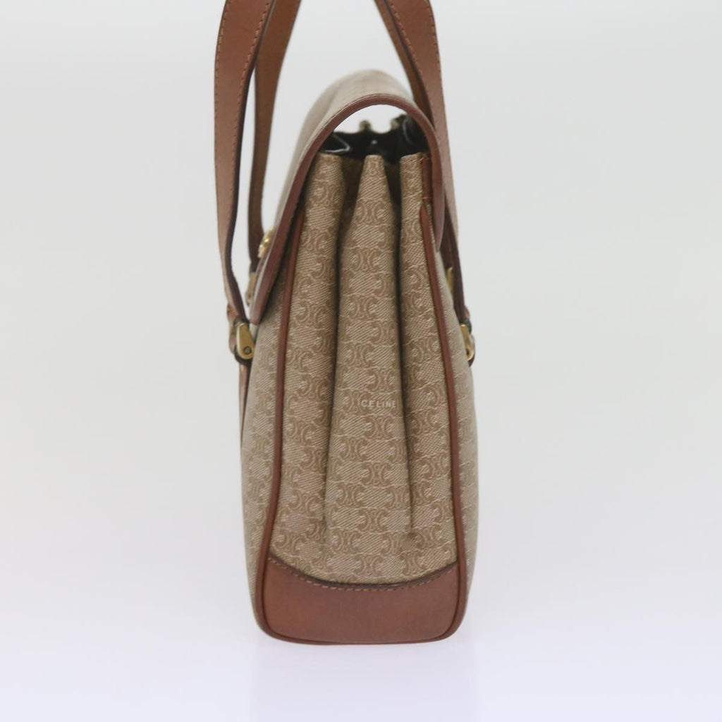 Celine Vintage Macadam Handbag Canvas And Leather Beige Canvas Handbag (Authentic  )