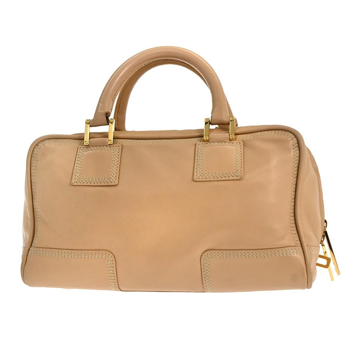Loewe Amazona Bag Leather Beige Leather Handbag (Authentic  )