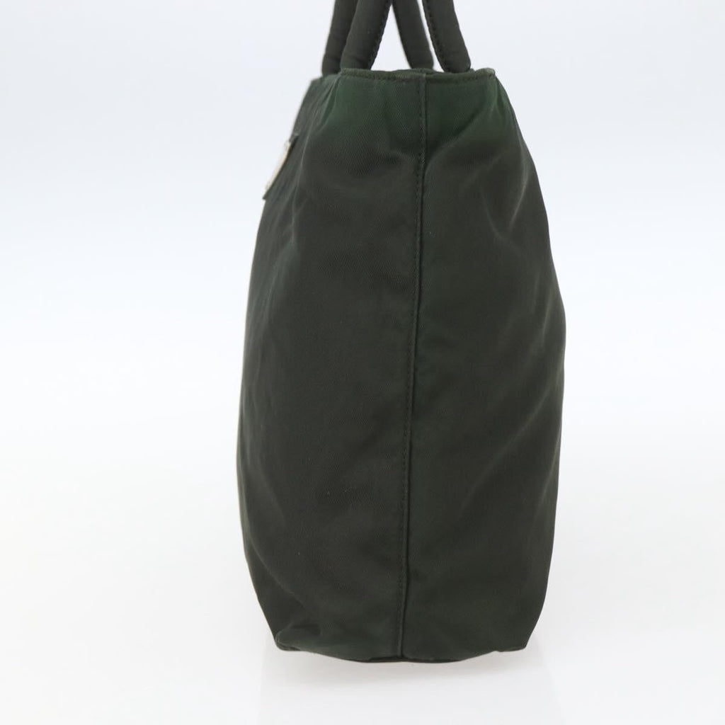 Prada Vintage Zip Handbag Tessuto Khaki Nylon Handbag (Authentic  )