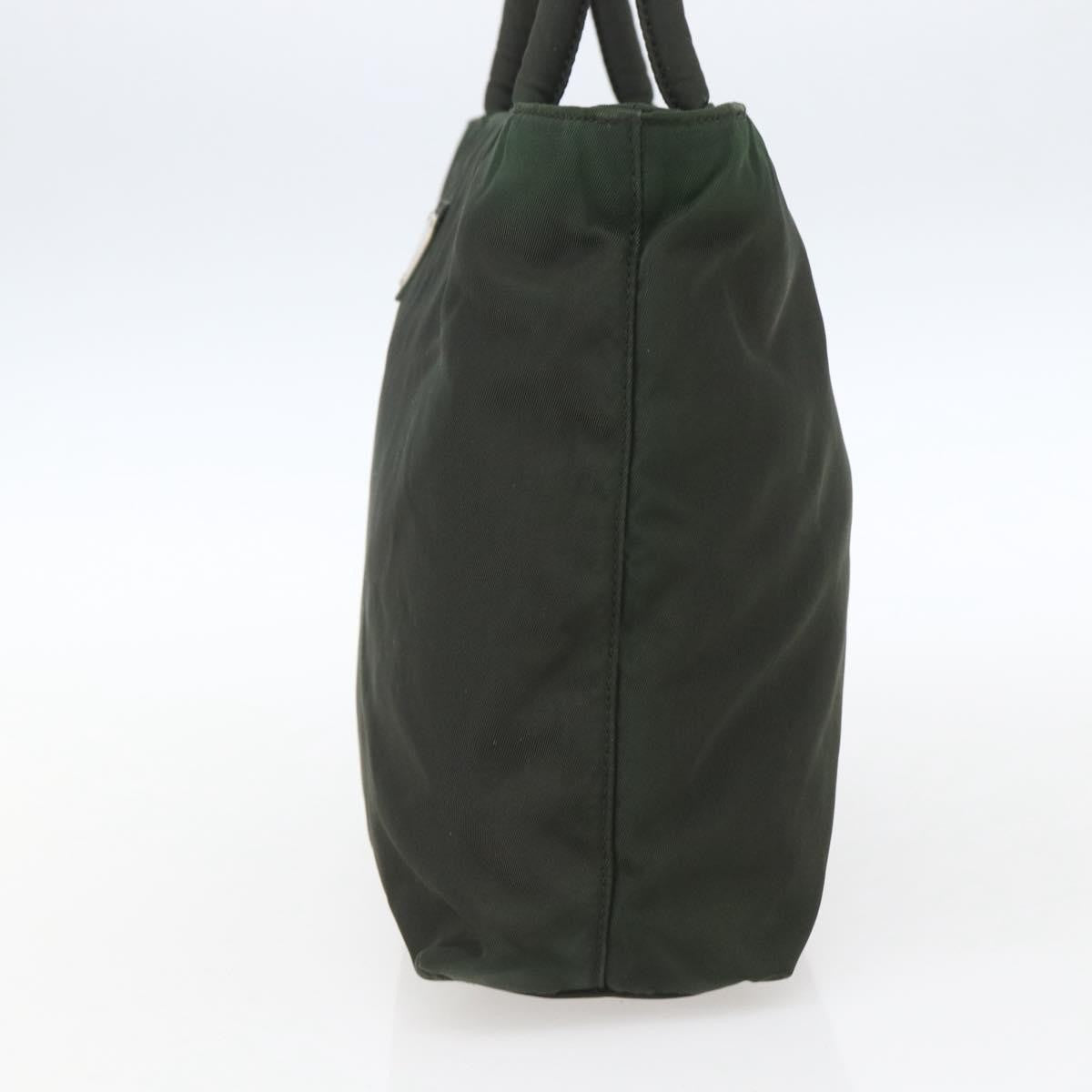 Prada Vintage Zip Handbag Tessuto Khaki Nylon Handbag (Authentic  )