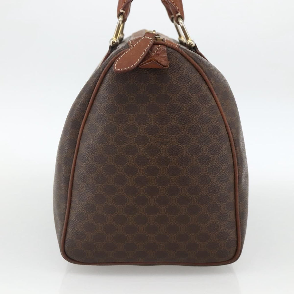 Celine Macadam Handbag Macadam With Leather Brown Canvas Handbag (Authentic  )