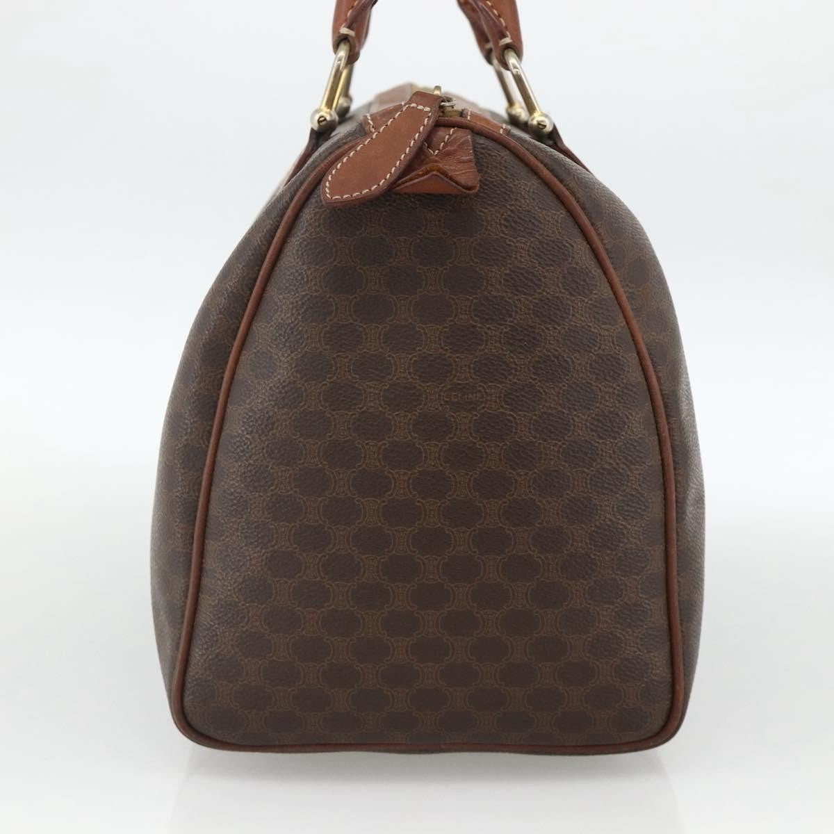 Celine Macadam Handbag Macadam With Leather Brown Canvas Handbag (Authentic  )