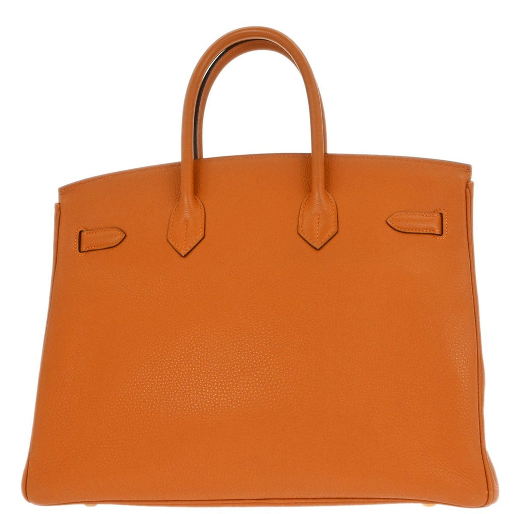 Hermes Birkin Handbag Orange Togo With Gold Hardware Orange Leather Handbag ( )