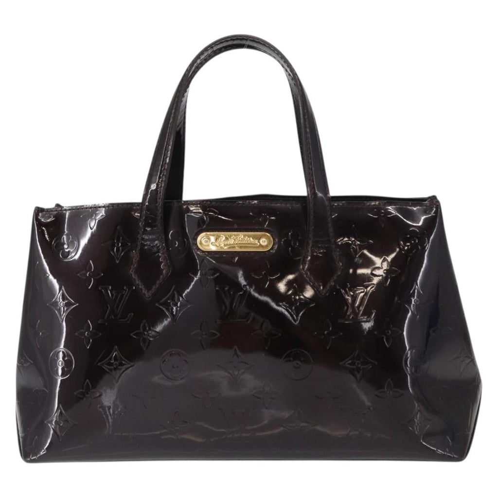 Louis Vuitton Wilshire Handbag Monogram Vernis Burgundy Patent_Leather Handbag (Authentic  )