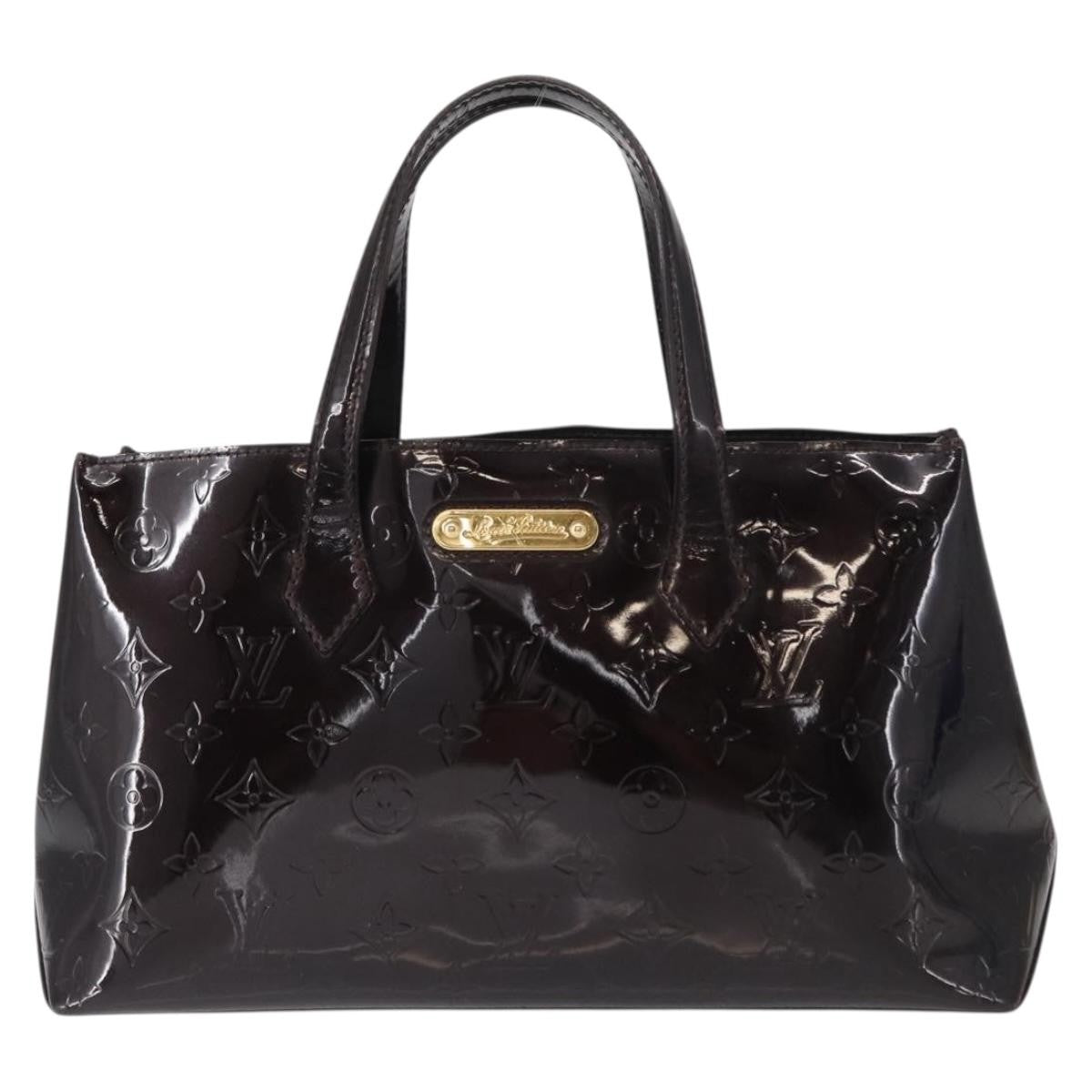 Louis Vuitton Wilshire Handbag Monogram Vernis Burgundy Patent_Leather Handbag (Authentic  )