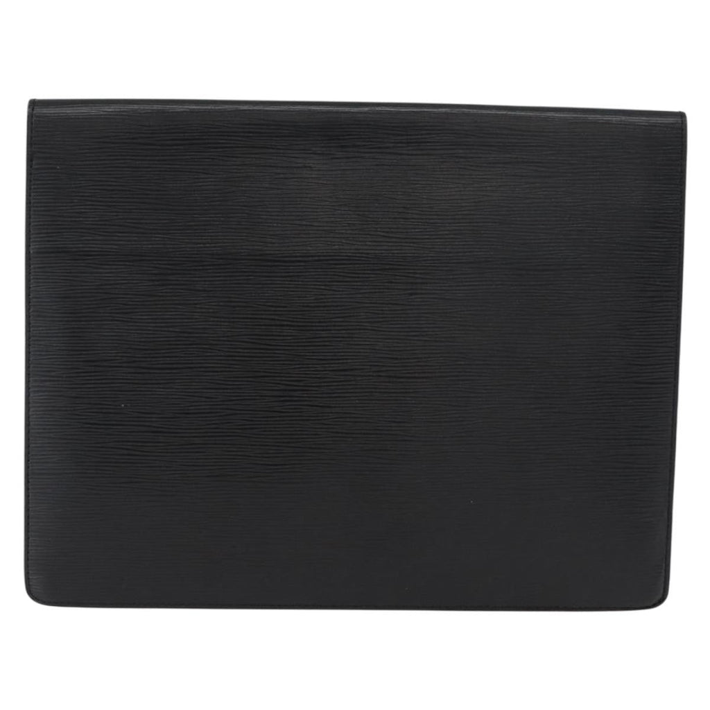Louis Vuitton Porte-Documents Senateur Bag Epi Leather Black Leather Briefcase Bag (Authentic  )