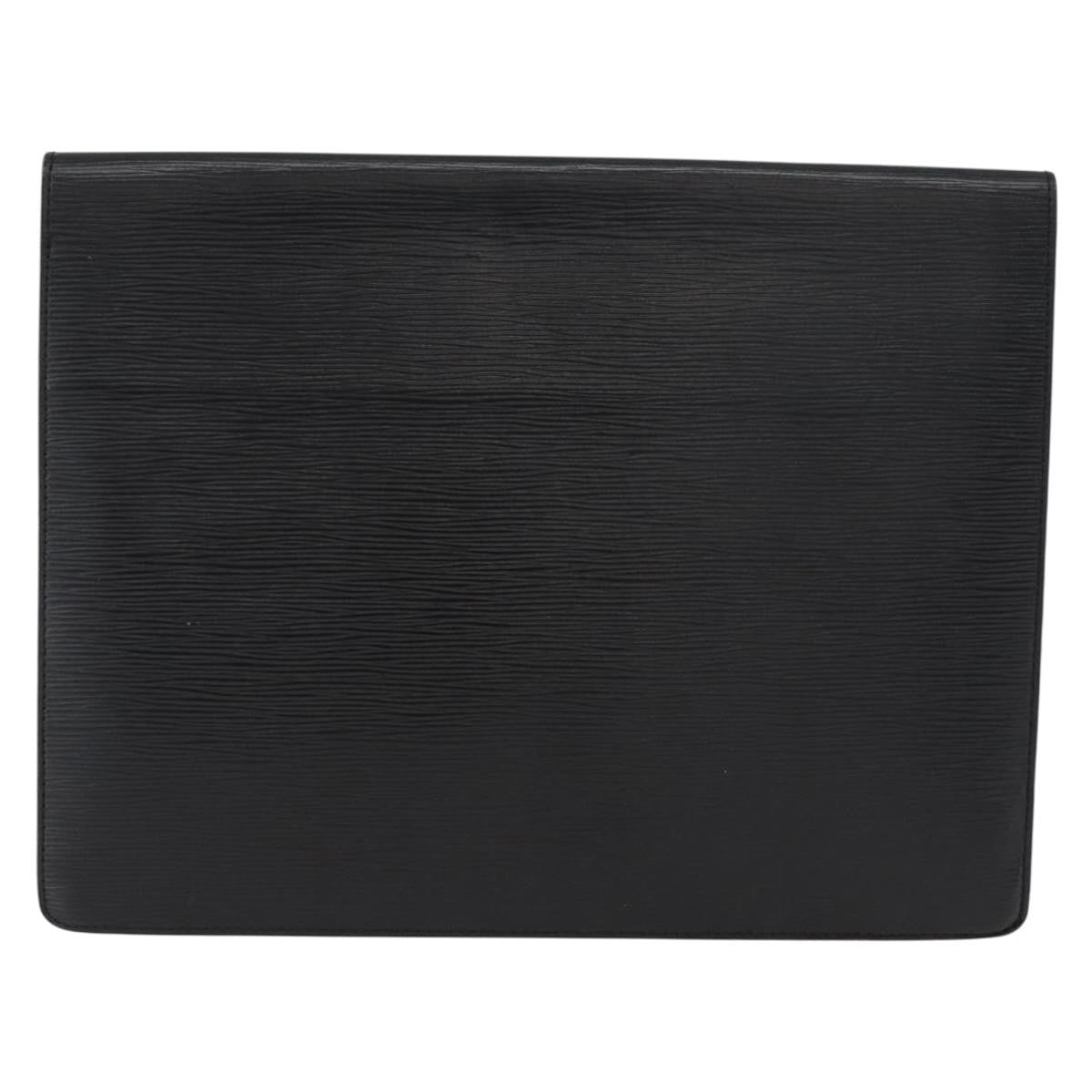 Louis Vuitton Porte-Documents Senateur Bag Epi Leather Black Leather Briefcase Bag (Authentic  )