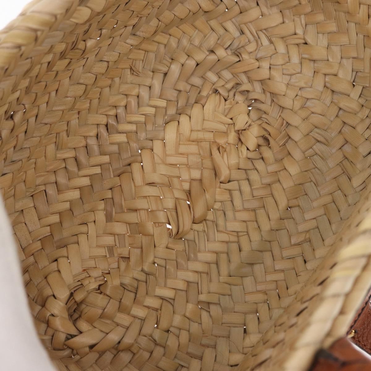 Chloe Marcie Basket Bag Raffia And Leather Beige Wicker Handbag (Authentic  )