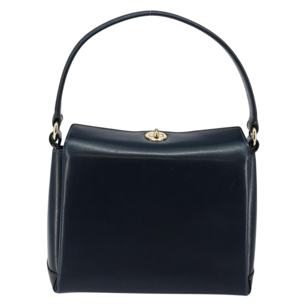Gucci Vintage Convertible Box Crossbody Bag Leather Navy Leather Handbag (Authentic  )