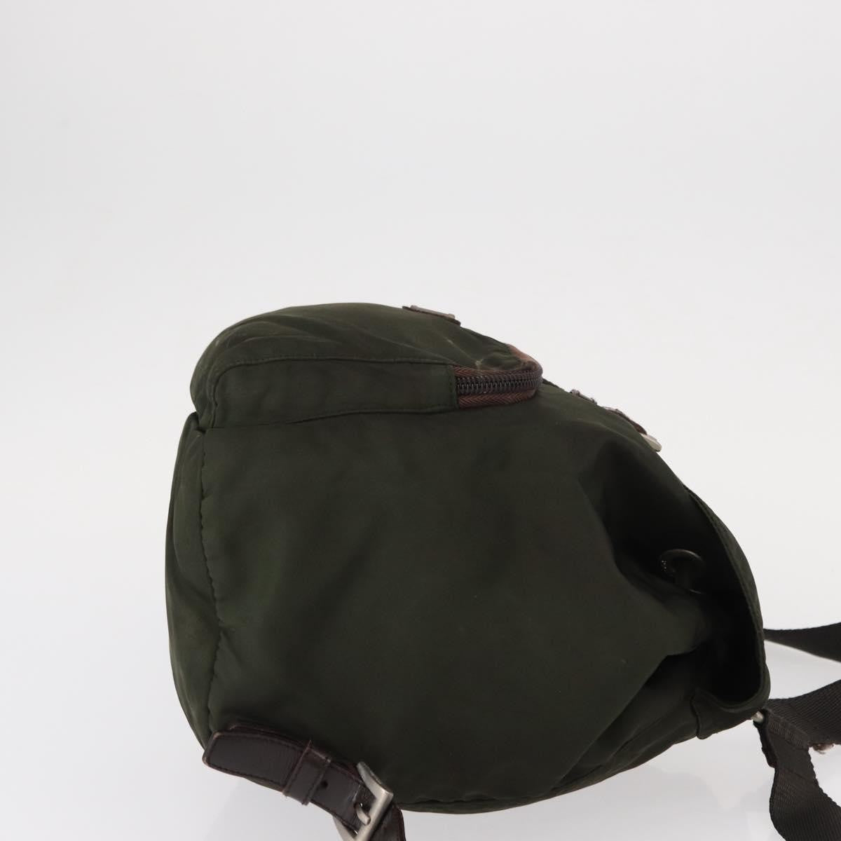 Prada Front Pocket Backpack Tessuto Khaki Nylon Backpack Bag (Authentic  )