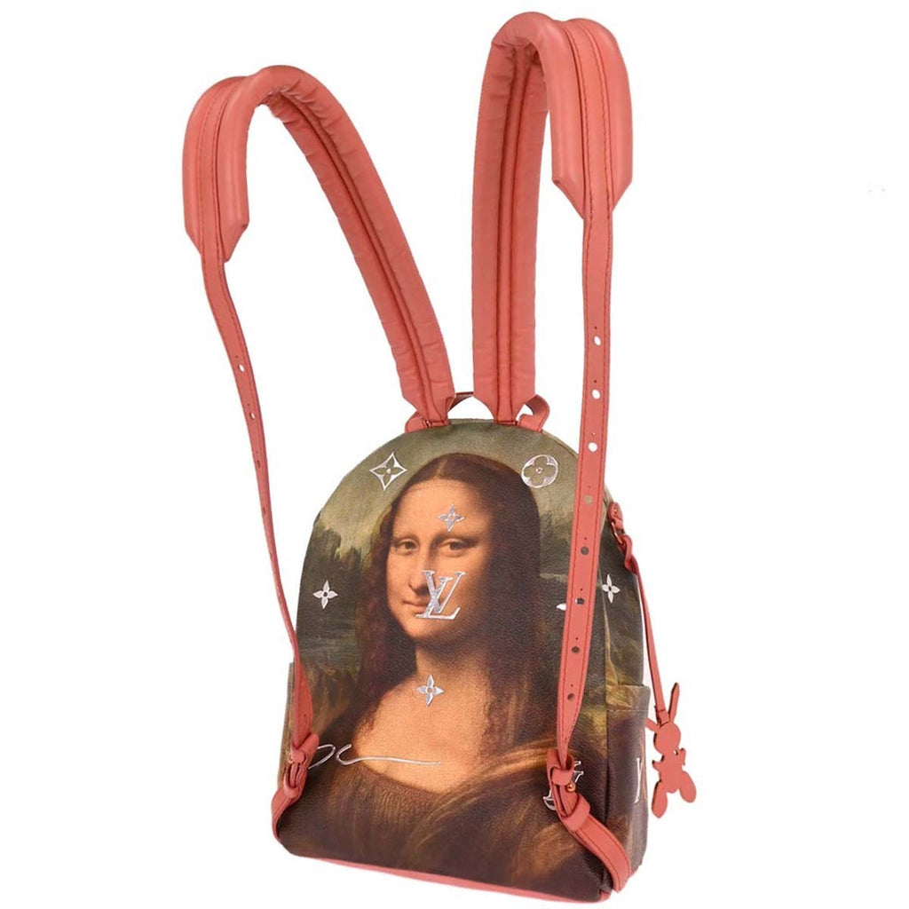 Louis Vuitton Palm Springs Backpack Limited Edition Jeff Koons Da Vinci Print Canvas Multicolour Canvas Backpack Bag (Authentic  )