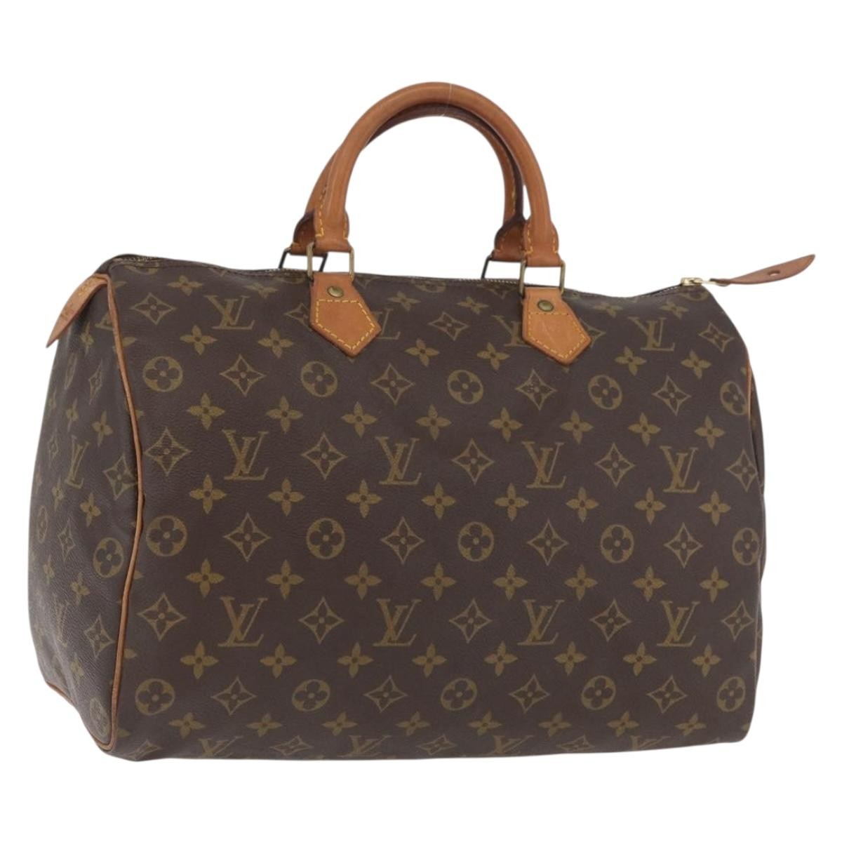 Louis Vuitton Speedy Handbag Monogram Canvas Brown Canvas Handbag ( )