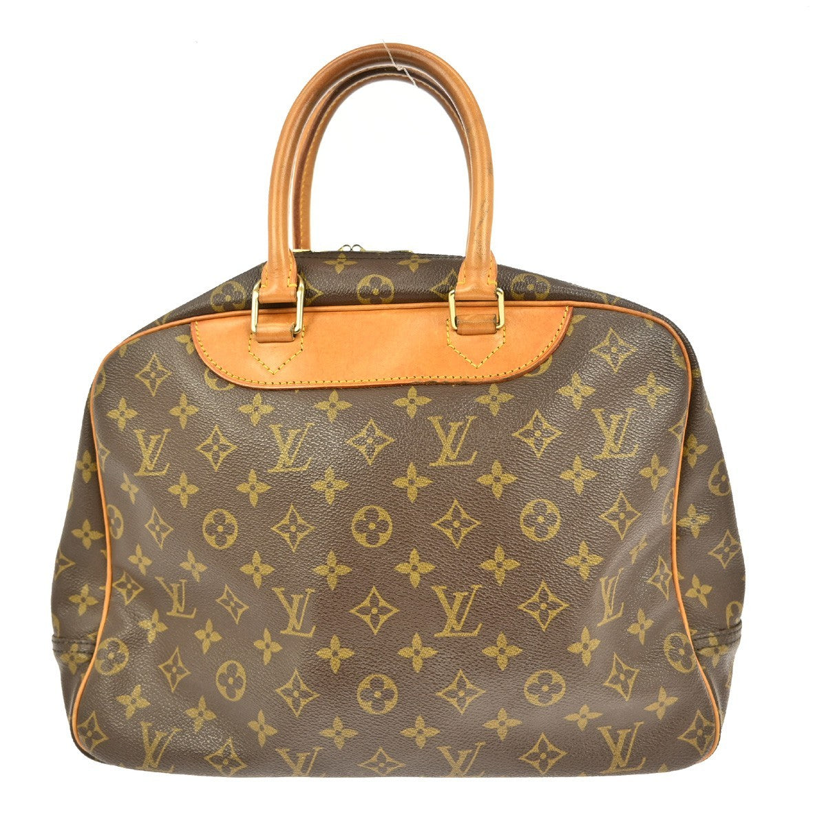 Louis Vuitton Deauville Handbag Monogram Canvas Brown Canvas Handbag ( )