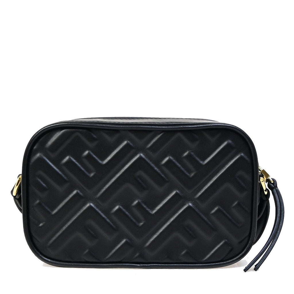 Fendi Camera Bag Zucca Embossed Leather Black Leather Handbag ( )