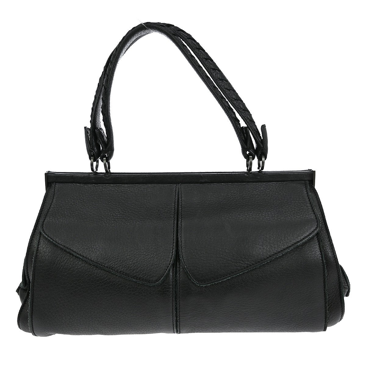 Bottega Veneta Intrecciato Handbag Leather Black Leather Handbag ( )