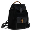 Gucci Gucci Bamboo Backpack Daim Black Suede Backpack Bag (Authentic  )