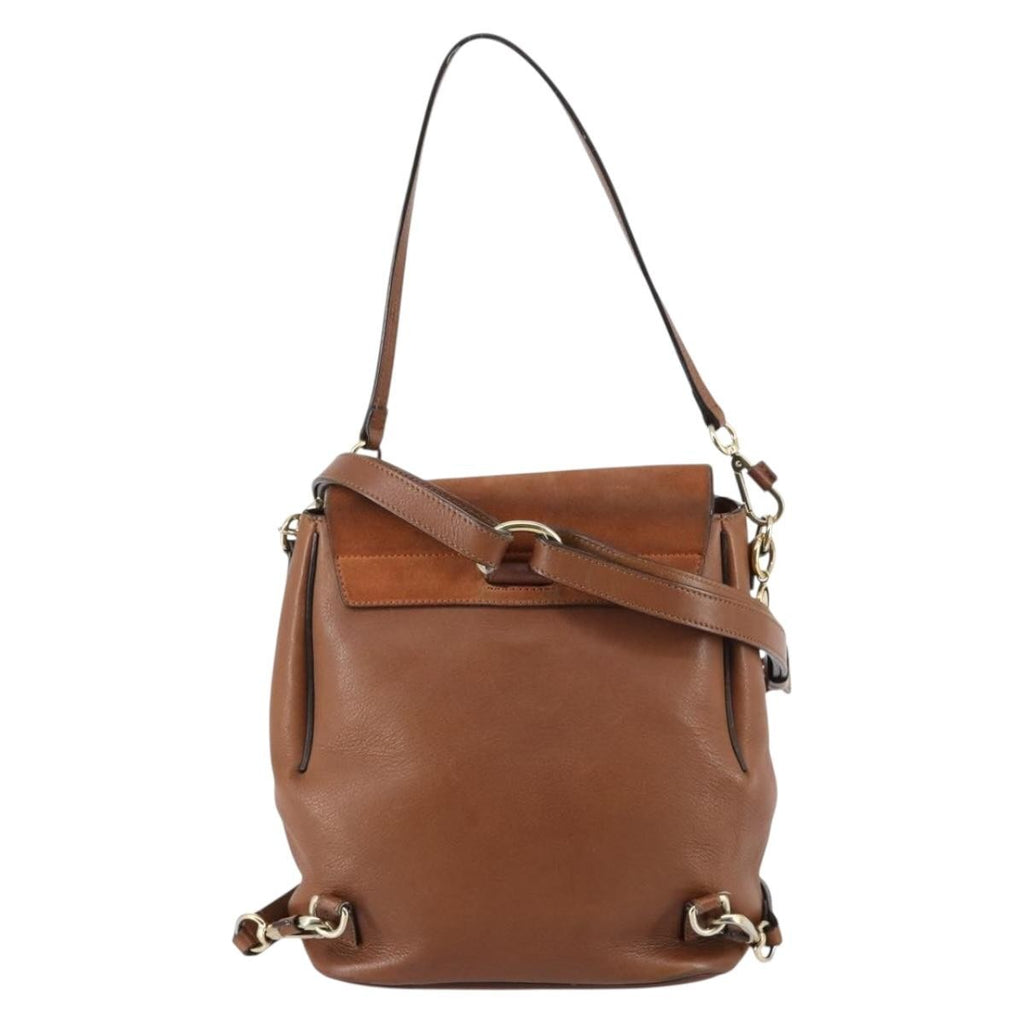 Chloe Faye Backpack Leather And Suede Brown Suede Backpack Bag (Authentic  )