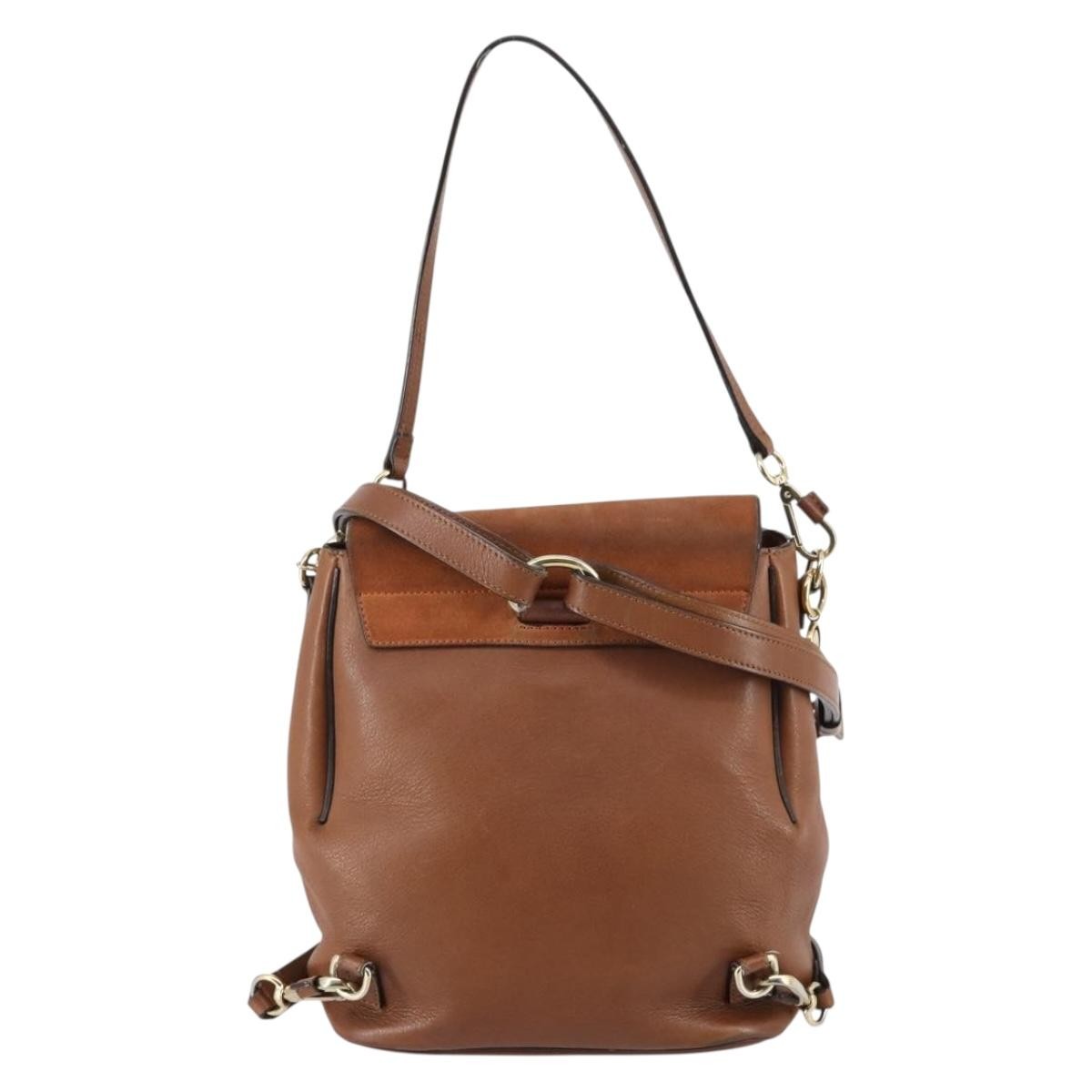 Chloe Faye Backpack Leather And Suede Brown Suede Backpack Bag (Authentic  )