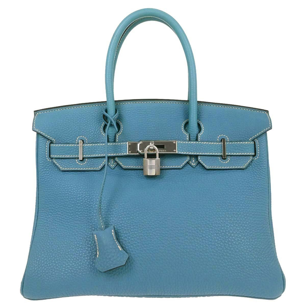 Hermes Touch Birkin Bag Blue Togo With Blue Matte Alligator And Gold Hardware Blue Leather Handbag (Authentic  )