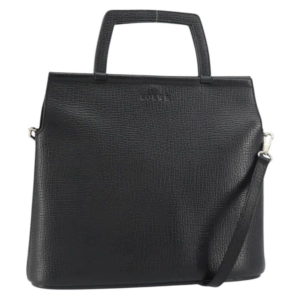 Loewe Vintage Handbag Leather Black Leather Handbag (Authentic  )