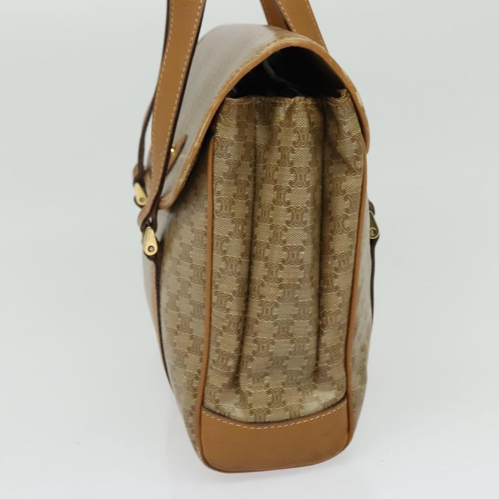 Celine Vintage Macadam Handbag Canvas Beige Canvas Bag (Authentic  )