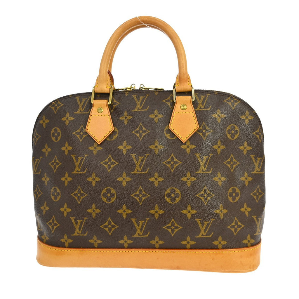Louis Vuitton Alma Handbag Monogram Canvas Brown Canvas Handbag (Authentic  )