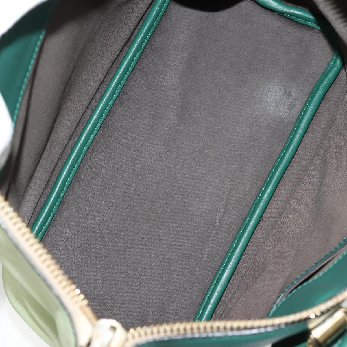 Chloe Bicolor Baylee Satchel Leather Green Leather Bag (Authentic  )