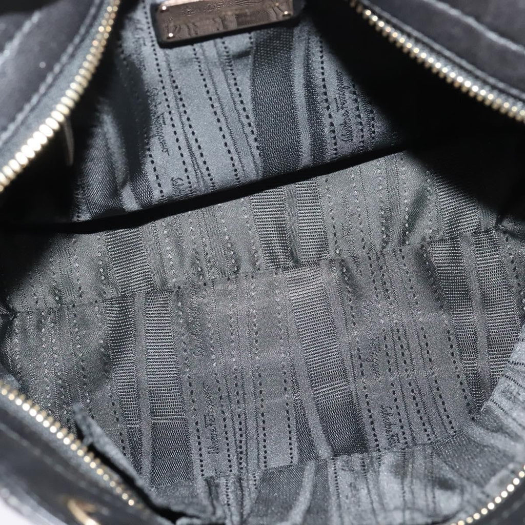 Salvatore Ferragamo Vala Handbag Patent Leather Black Patent_Leather Handbag (Authentic  )