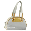 Prada Vintage Zip Handbag Tessuto Silver Nylon Handbag (Authentic  )
