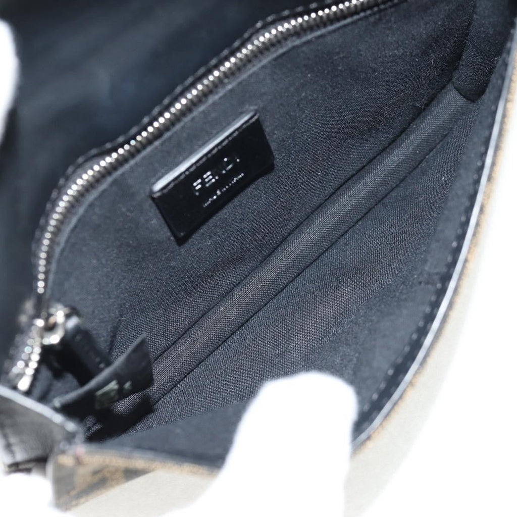Fendi Baguette Convertible Belt Bag Zucca Canvas Black Canvas Bag (Authentic  )