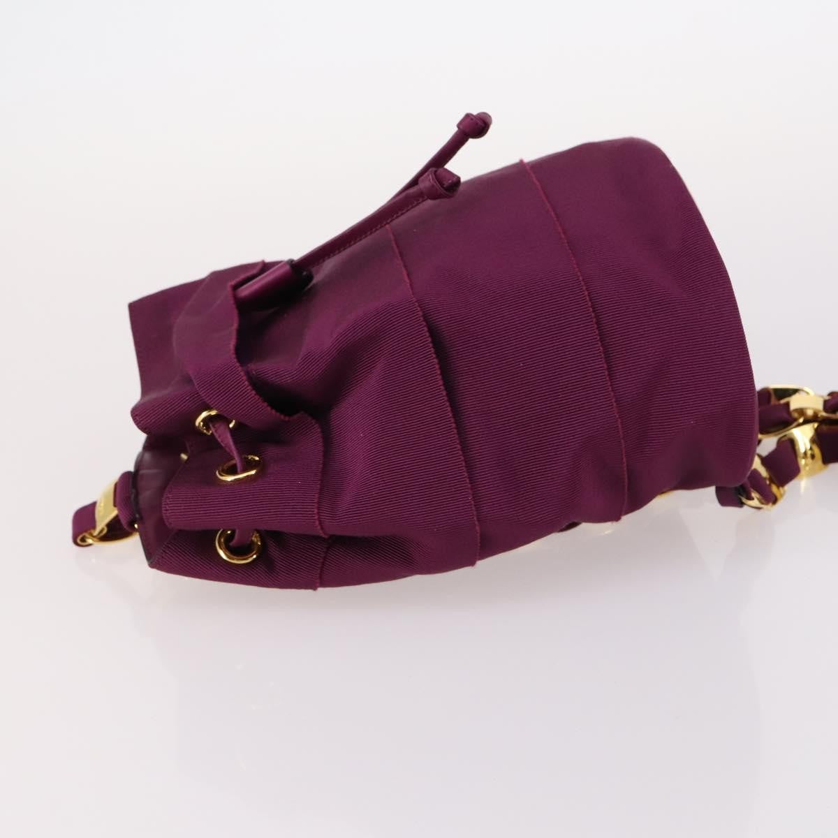 Salvatore Ferragamo Vala Backpack Canvas Purple Canvas Backpack Bag (Authentic  )
