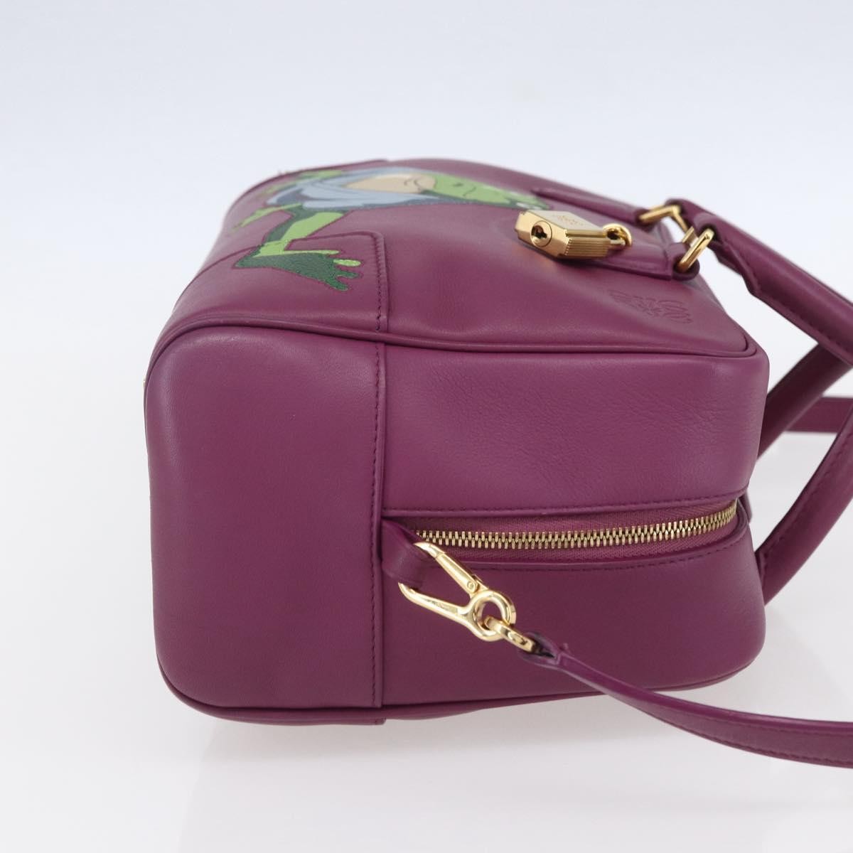 Loewe Amazona Bag Leather Purple Leather Handbag (Authentic  )