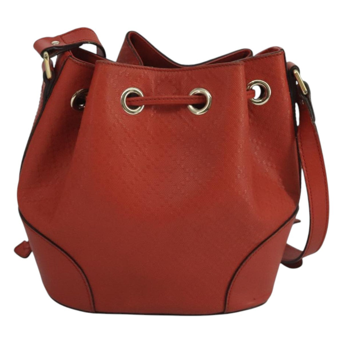 Gucci Bright Bucket Bag Diamante Leather Orange Leather Bag (Authentic  )