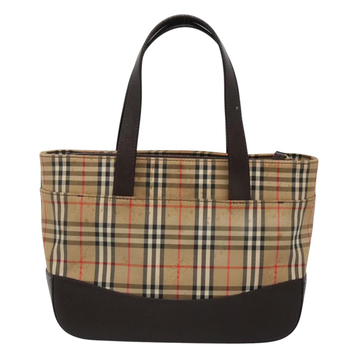 Burberry Nova Check Handbag Nova Check Canvas And Leather Beige Canvas Handbag (Authentic  )