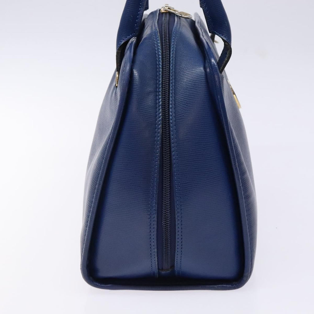 Celine Circle Logo Handbag Leather Blue Leather Bag (Authentic  )